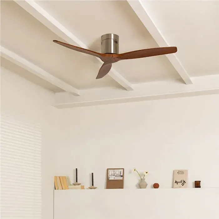 Ventilateur de plafond - Create - Sans lumière - Silencieux - 40W - Nickel / Bois foncé
