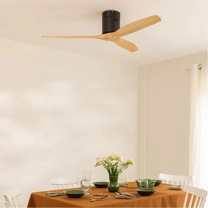 Ventilateur de plafond - Create - Sans lumière - Silencieux - 40W - Noir/Effet bois clair