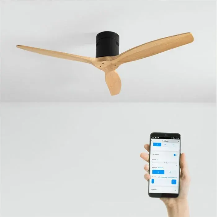 Ventilateur de plafond - Create - WIND CALM NATURAL WOOD - Silencieux - Bois - Ø132cm