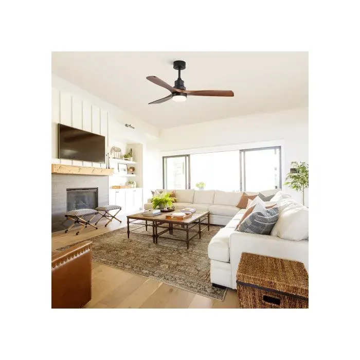 Ventilateur de plafond de 52 pouces avec lumièreventilateur réglable à 6 vitessesgradation de la température de couleur à 3niveaux