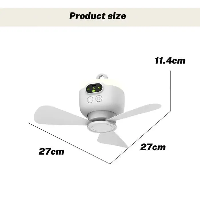 Ventilateur De Plafond De Camping-8000mah-4w-avec veilleuse-ventilateur De tente portable rechargeable USB avec télécommande