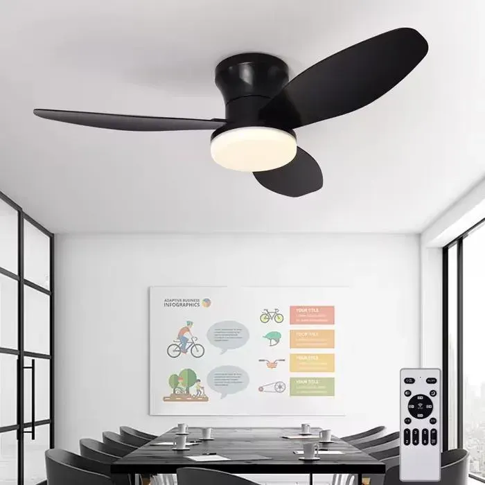 Ventilateur De Plafond Design Scandinave Avec Éclairage LED Variable Pour Salle À Manger Et Chambre
