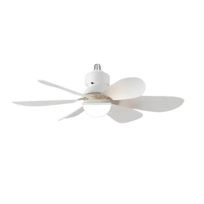 Ventilateur de plafond E27 30 W 42 cm éclairage LED installation facile design moderne blanc