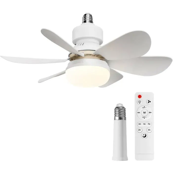 Ventilateur de plafond éclairage LED 1 pièce Design moderne Dimmable silencieux télécommandé hauteur ajustable chambre salo