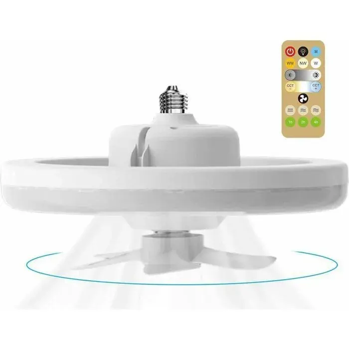 Ventilateur de plafond électrique Ventilateurs de plafond avec lumières et télécommande Plafonnier LED 3couleurs avec ventila