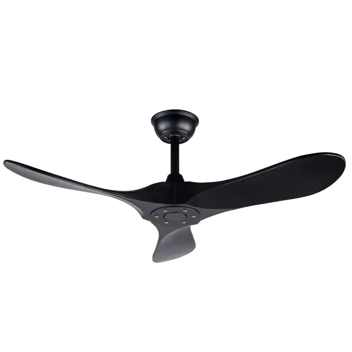 Ventilateur de plafond ELVORIN 42 pouces noir 3 pales en bois sans éclairage télécommande 6 vitesses réversible mémoire