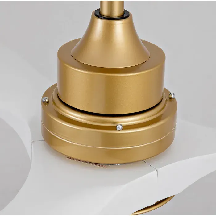Ventilateur de plafond ELVORIN 52 pouces avec lumière et télécommande LED 3 CCT 6 vitesses Jaune