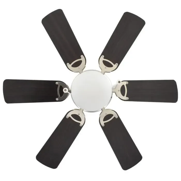 Ventilateur de plafond - ESTINK - 82 cm - Marron foncé - 3 vitesses - E27 avec lumière