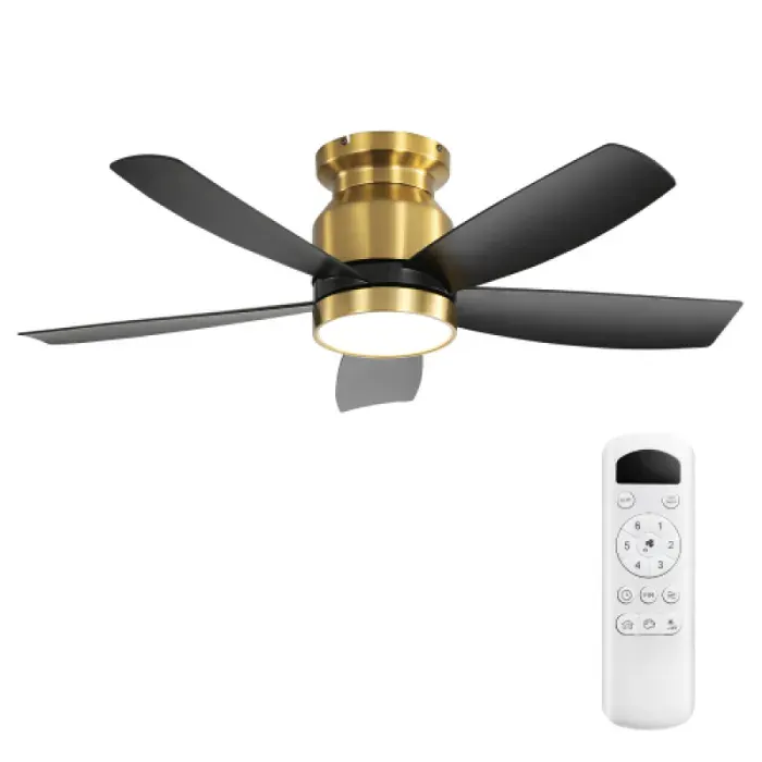Ventilateur de plafond extra-plat de 42 pouces avec moteur CC réversible 5 pales en ABS Blanc minuterie et VENTILATEUR DE PLAFOND