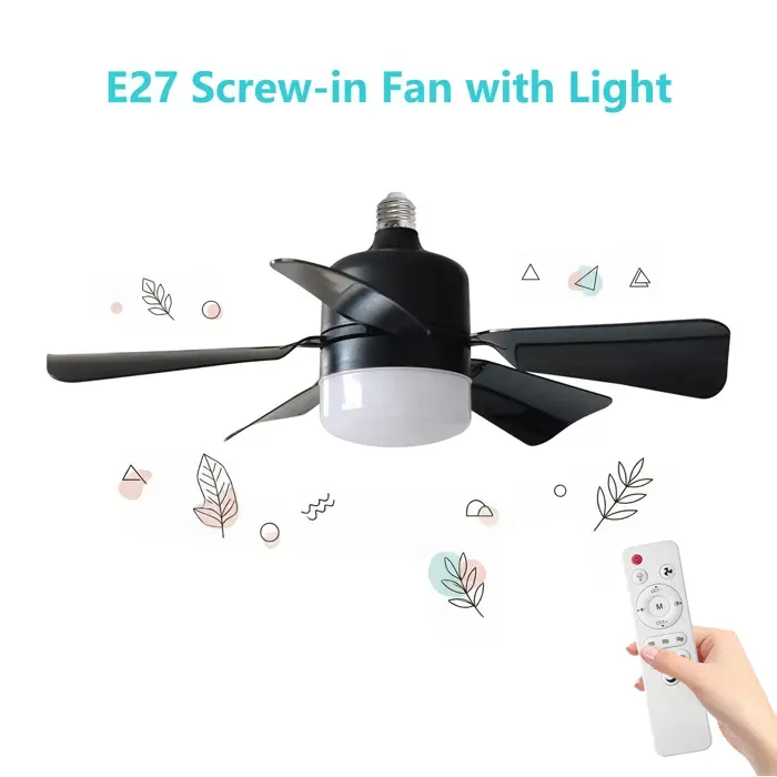 Ventilateur de Plafond Fleur E27 Télécommande 3 Vitesses & 3 Couleurs Minuterie 1h/2h/4h 2400lm Moteur CC Silencieux