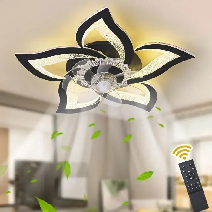 Ventilateur de plafond - GANEED - Modèle personnalisé - Télécommande - 6 vitesses - Noir