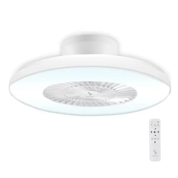 Ventilateur de plafond - GENERIC - Modèle avec lumières LED - 3 vitesses - Télécommande incluse - Blanc
