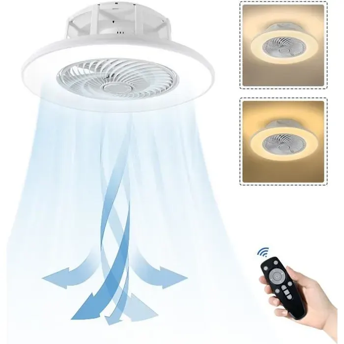 Ventilateur de plafond - HENGMEI - Dimmable - Ultra silencieux - Télécommande - Design moderne