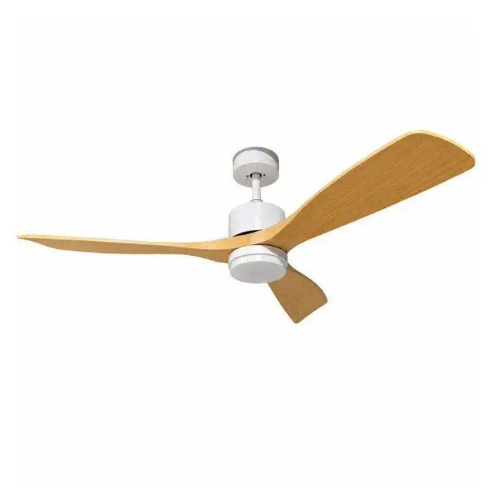 Ventilateur de Plafond LED 18W CCT Blanc et Bois Clair avec Télécommande Ø122cm