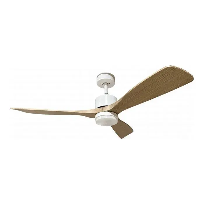 Ventilateur de Plafond LED 18W CCT Blanc et Bois Foncé avec Télécommande Ø122cm