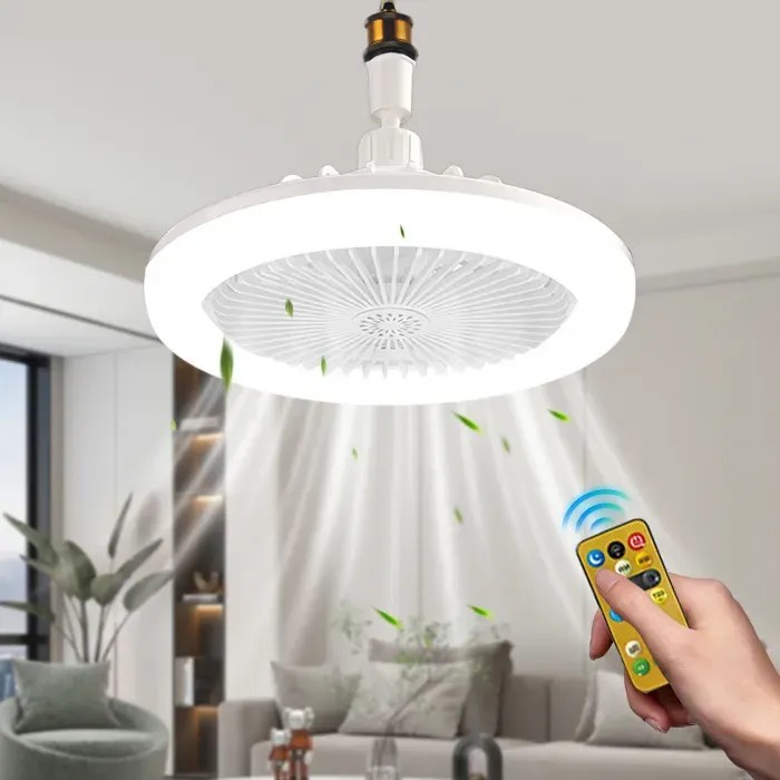 Ventilateur de plafond LED 25cm - 3 vitesses - 3 couleurs dintensité - télécommande - silencieux - Ventilateur lumière aromatique