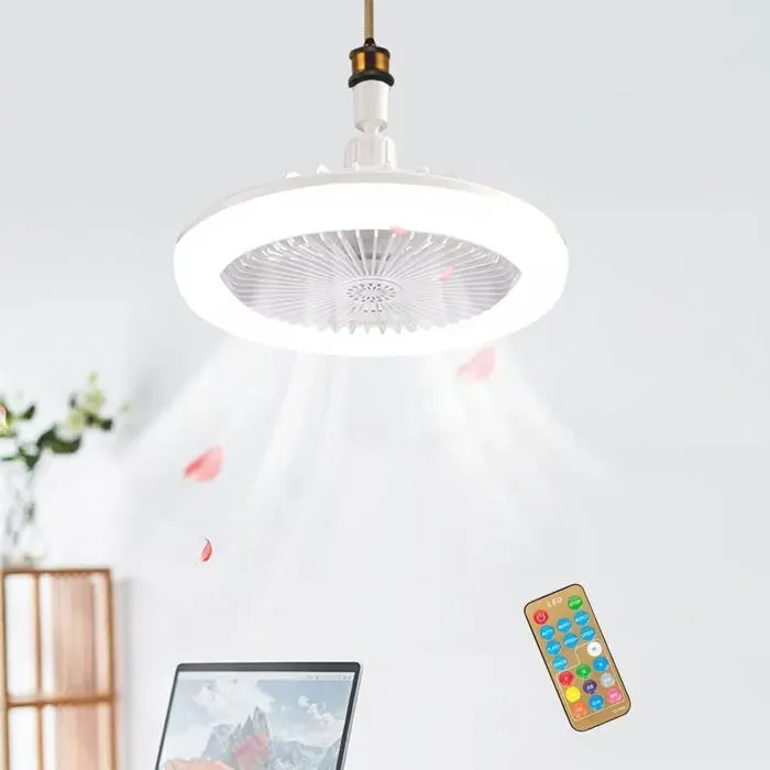 Ventilateur de plafond LED 3 couleurs à intensité variable 3 vitesses 30 W (blanc)