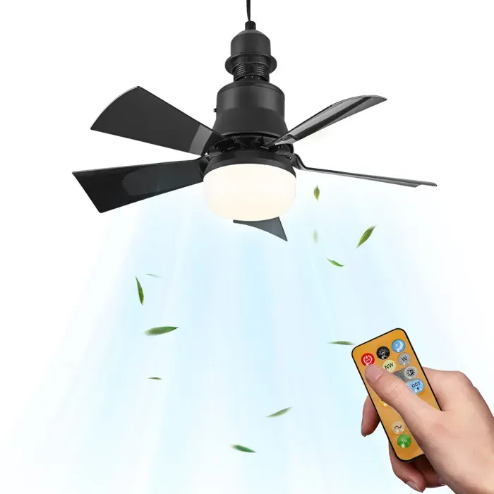 Ventilateur de plafond LED - 3 couleurs Lumière Dimmable - 3 Vitesses - Télécommande - Minuterie - Silencieux - 30W/40cm- noir