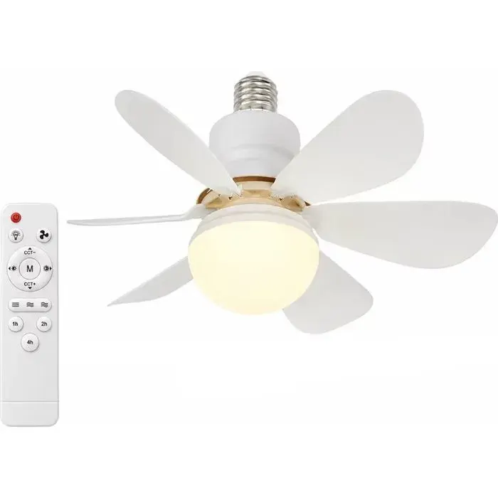 Ventilateur de Plafond LED 40 W avec Télécommande Plafonnier Silencieux Design Moderne pour Salon Chambre et Bureau
