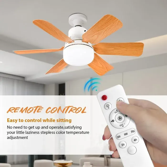Ventilateur de plafond LED 40 W avec variateur dintensité et télécommande 3 vitesses de vent 3 modes déclairage Minuterie