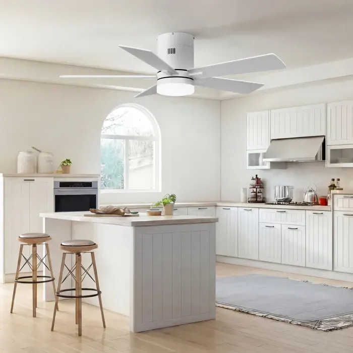 Ventilateur de plafond led 425 palesmodernesilencieux6 vitessestélécommanderéversible3000–6500Kblanc