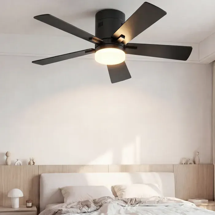 Ventilateur de plafond led 425 palesmodernesilencieux6 vitessestélécommanderéversible3000–6500KNoir