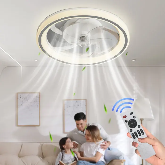 Ventilateur de plafond LED Ø 48 cm - 6 Vitesses - Télécommande - Minuterie - réversible - 3 couleurs -88W Plafonnier silencieux LED