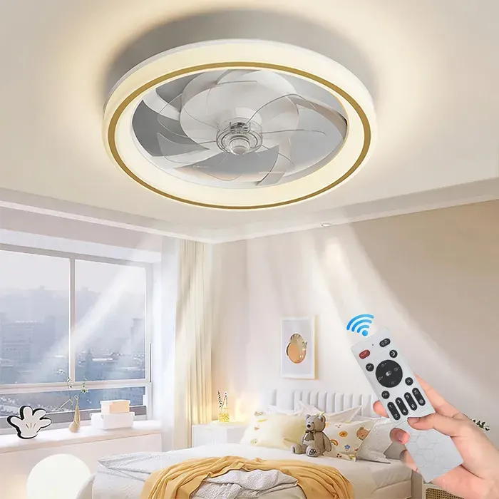 Ventilateur de Plafond LED – 88W 6 Vitesses Mode Été/Hiver Minuterie Télécommande – Pour Salon Chambre Cuisine (10-20 m²)