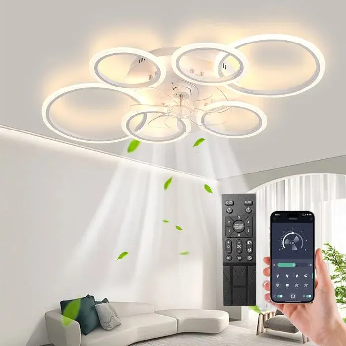 Ventilateur de plafond LED - AUTREMENT - 110 cm - 105 W - 6 vitesses - Télécommande & application