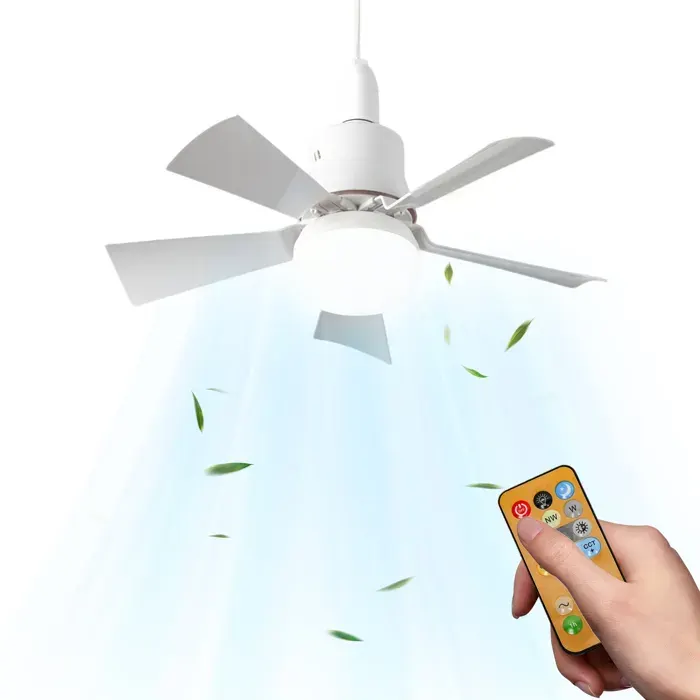 Ventilateur de plafond LED avec 3 couleurs Lumière Dimmable - 3 Vitesses - Télécommande - Minuterie - Silencieux - 30W/40cm- Blanc