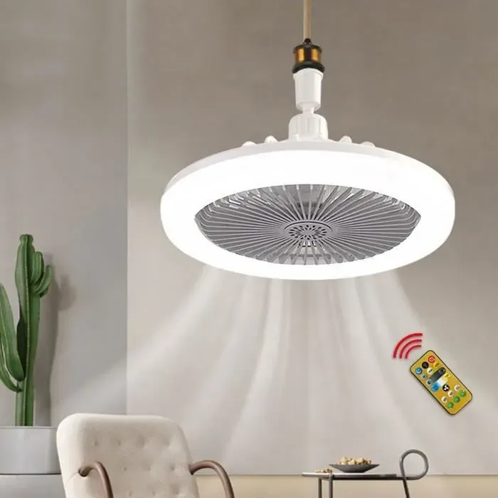 Ventilateur de plafond LED avec lumières - TRAHOO - 30W - 3 couleurs dimmable - télécommande Blanc neutre b VENTILATEUR DE PLAFOND