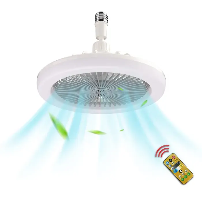 Ventilateur de plafond LED avec télécommande 3 vitesses 3 températures de couleur idéal pour le salon et la chambre gris