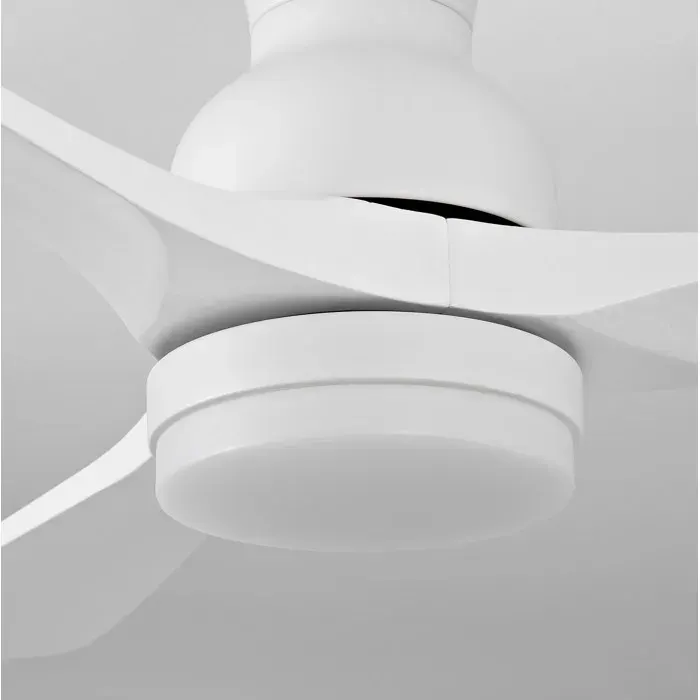 Ventilateur de plafond LED avec télécommande EVRYAE 132 cm 3 pales en bois réversible blanc