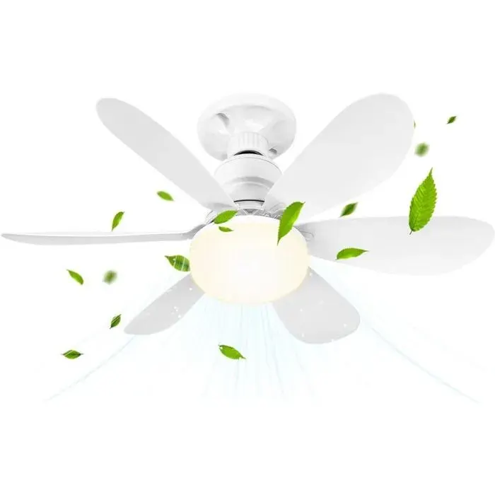 Ventilateur de plafond LED - Diamètre 52 cm - Éclairage LED à intensité variable - Douille E27