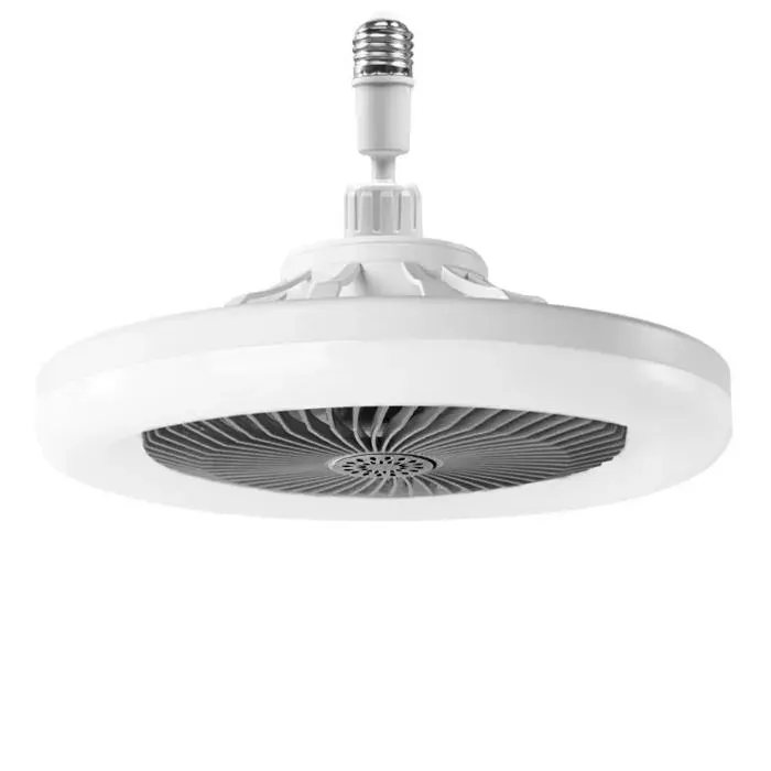 Ventilateur de plafond LED E27 dimmable 3 vitesses télécommande minuterie gris