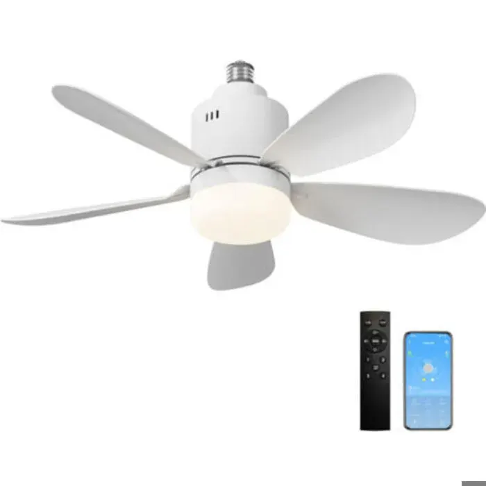 Ventilateur de plafond LED - LON® - Télécommande App - Blanc - 24W Dimmable 4 Vitesses Silencieux