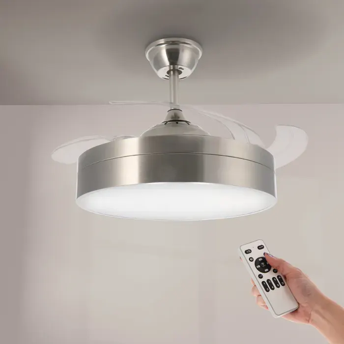 Ventilateur de plafond LED - M LEDME - LM8093 - CCT 32W - Réversible été/hiver - Dimmable