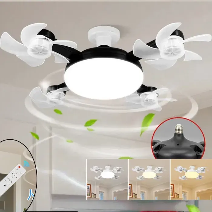 Ventilateur de plafond LED - MEIHOWWU - 50×H135 cm - 3 vitesses - Éclairage 3000–6500K - Télécommande
