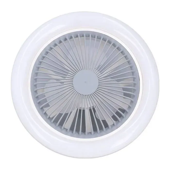 Ventilateur de plafond LED - Moteur silencieux 3 vitesses ajustables - Chambre et salon - Blanc 30W E27