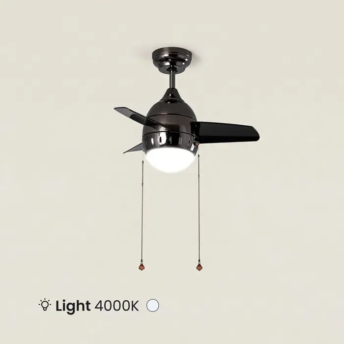 Ventilateur de Plafond LED Noir 66cm Modern 4000K