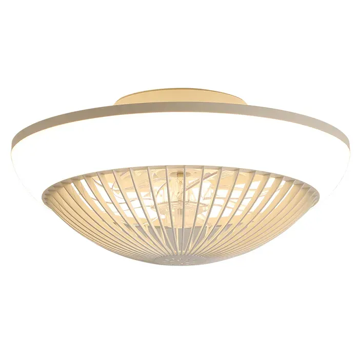 Ventilateur de Plafond LED RGB 38 cm Silencieux avec Télécommande et App Réversible Dimmable pour Chambre et Plafond Bas
