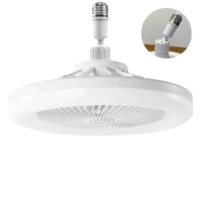 Ventilateur de plafond LED silencieux 3 vitesses avec lumière et télécommande – blanc