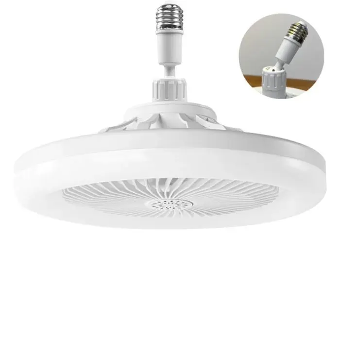 Ventilateur de plafond LED silencieux 3 vitesses avec lumière et télécommande – blanc
