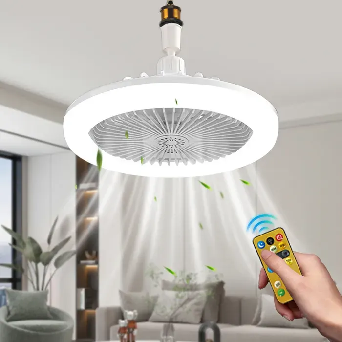 Ventilateur de plafond LED silencieux avec télécommande - 3 vitesses - 3 couleurs dintensité - Ventilateur lumière aromatique 25cm