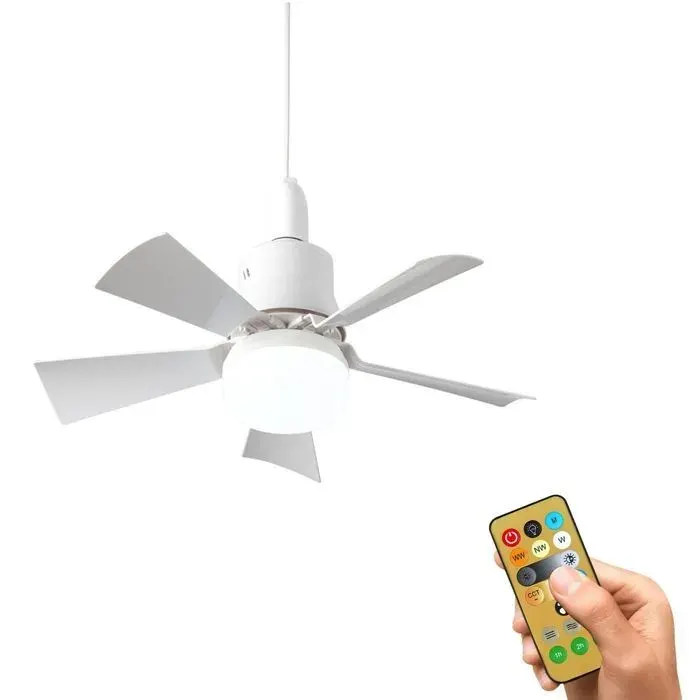 Ventilateur de plafond lumineux - 3 modes déclairage - Télécommande - Minuterie - 30 W - 5 pales - 3vitesses - Silencieux - Fluide