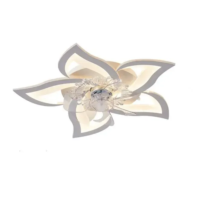 Ventilateur De Plafond Lumineux - Avec Minuterie à Mémoire - Réglage De La Température De Couleur - 6 Vitesses - Blanc