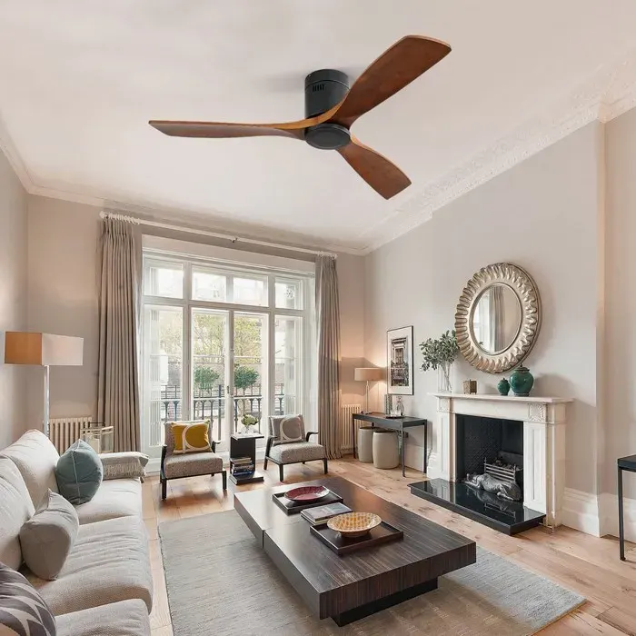 Ventilateur de plafond - MINIMAL - MINIMAL - 52 pouces profil bas - 3 pales bois sculpté - Moteur DC silencieux réversible