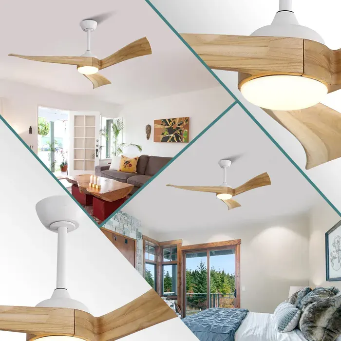 Ventilateur de plafond minimaliste de 52 pouces avec télécommande à 6 vitesses Moteur à courant continu à faible consommation