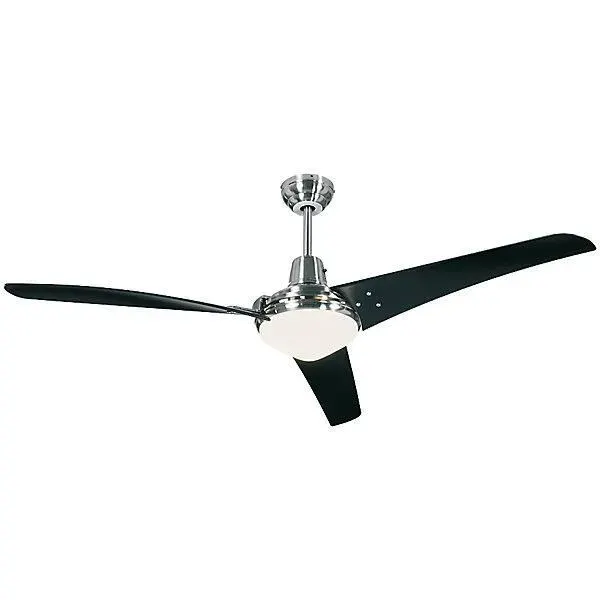 Ventilateur de plafond MIRAGE - Ø hélice 1400 mm laque noire / chrome brossé - Climatiseur Climatiseurs Ventilateur Ventilateur de