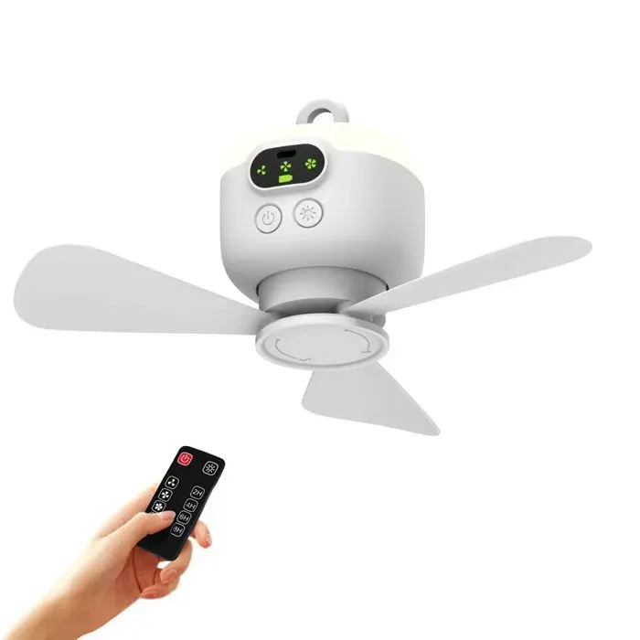 Ventilateur de Plafond - Modèle USB - 8000mAh - Télécommande - LED
